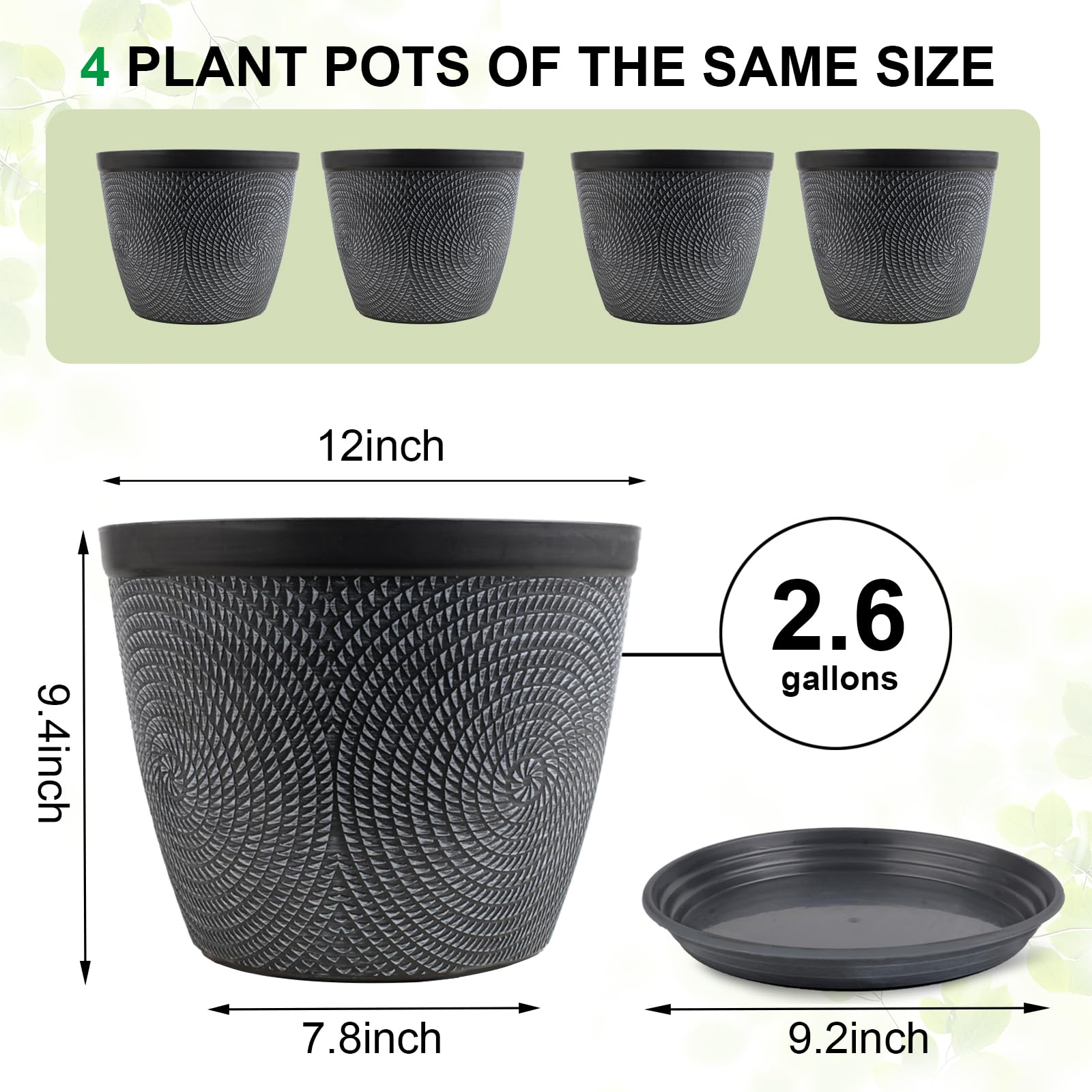 Quarut maceta con palmera demostrando buena capacidad para plantas grandes