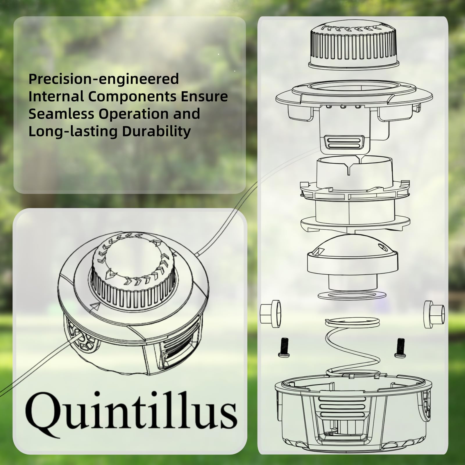 Quintillus hilo .095" enrollado que permite recarga rápida y corte efectivo