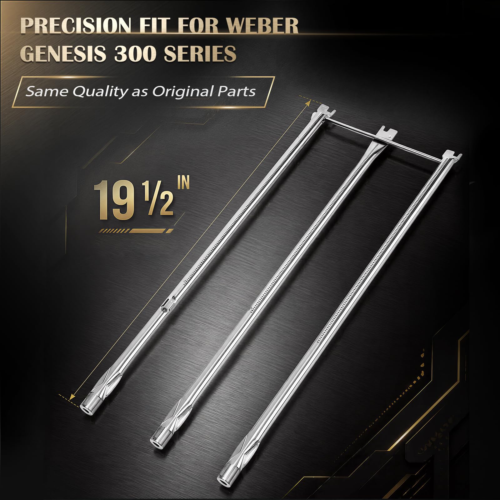 QuliMetal quemador cruzado pequeño en detalle, garantiza distribución uniforme del calor