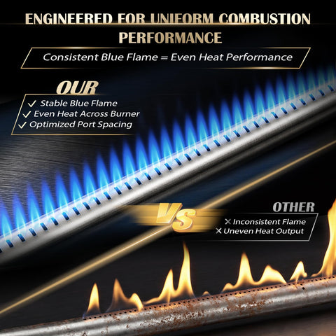 QuliMetal tubo cruzado 10.5" enfocado para mejor circulación de gas