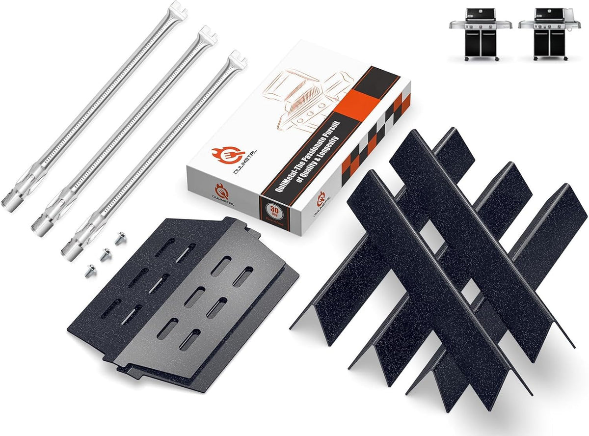 QuliMetal barras flavorizer frontal mostrado en parrilla, restaurando protección