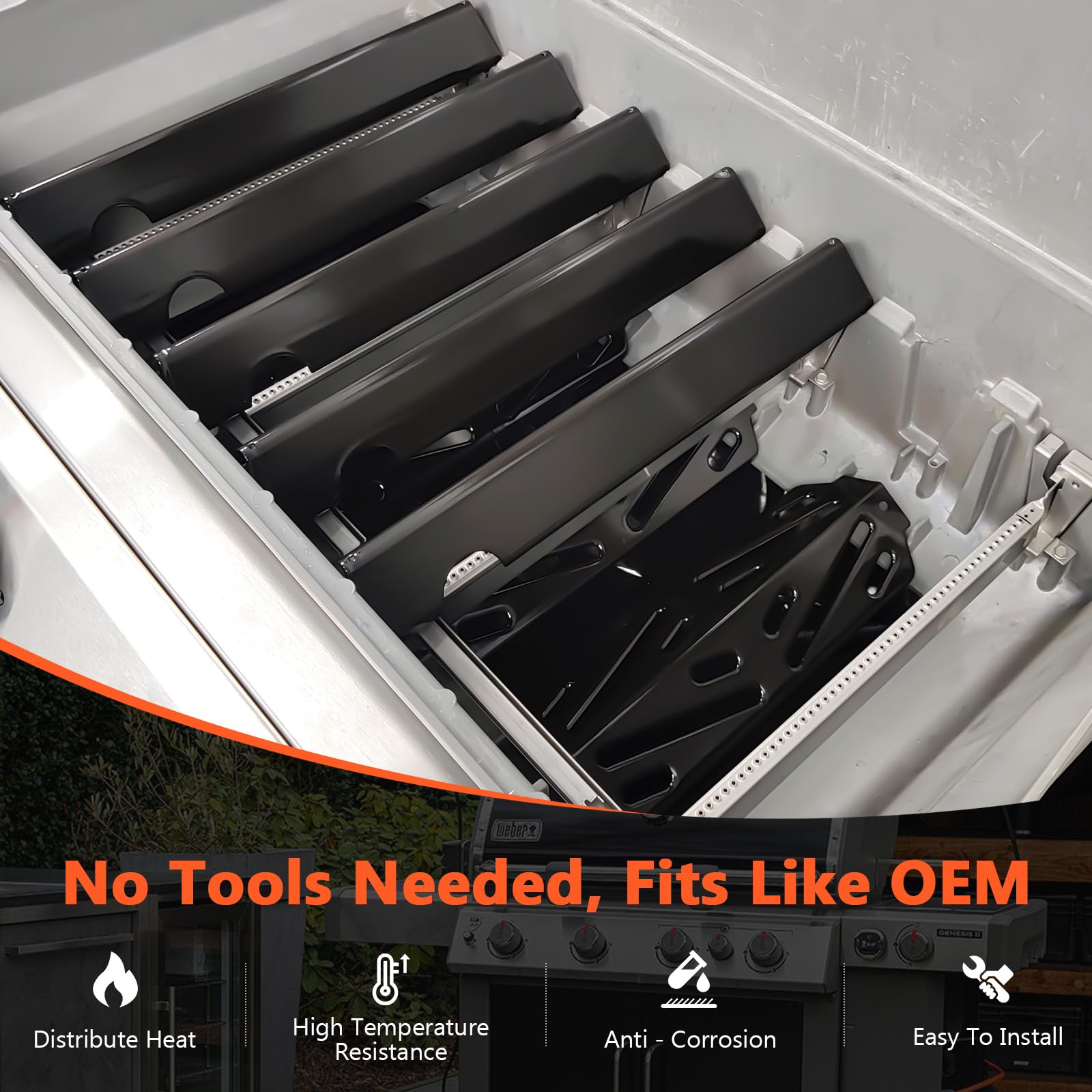QuliMetal conjunto completo sobre mesa, reemplazo duradero para Weber