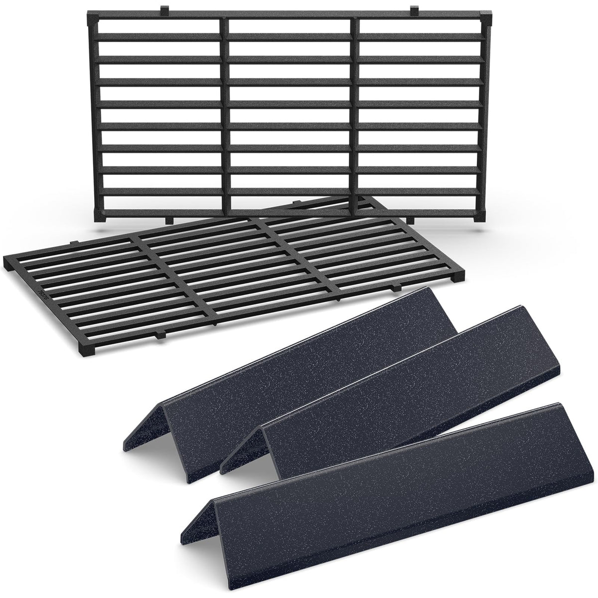 QuliMetal packaging frontal mostrando compatibilidad con Weber Spirit E210 y beneficio de ajuste seguro