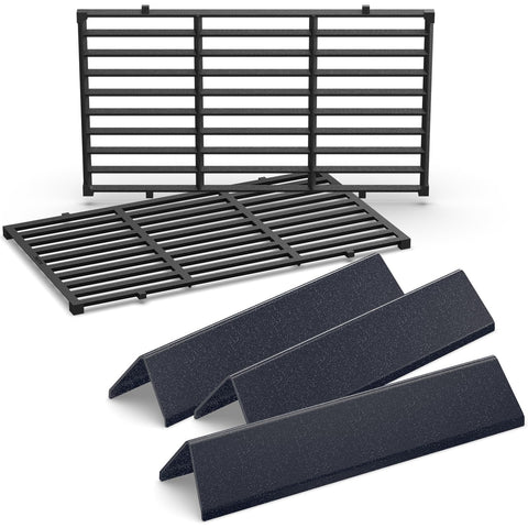 QuliMetal packaging frontal mostrando compatibilidad con Weber Spirit E210 y beneficio de ajuste seguro