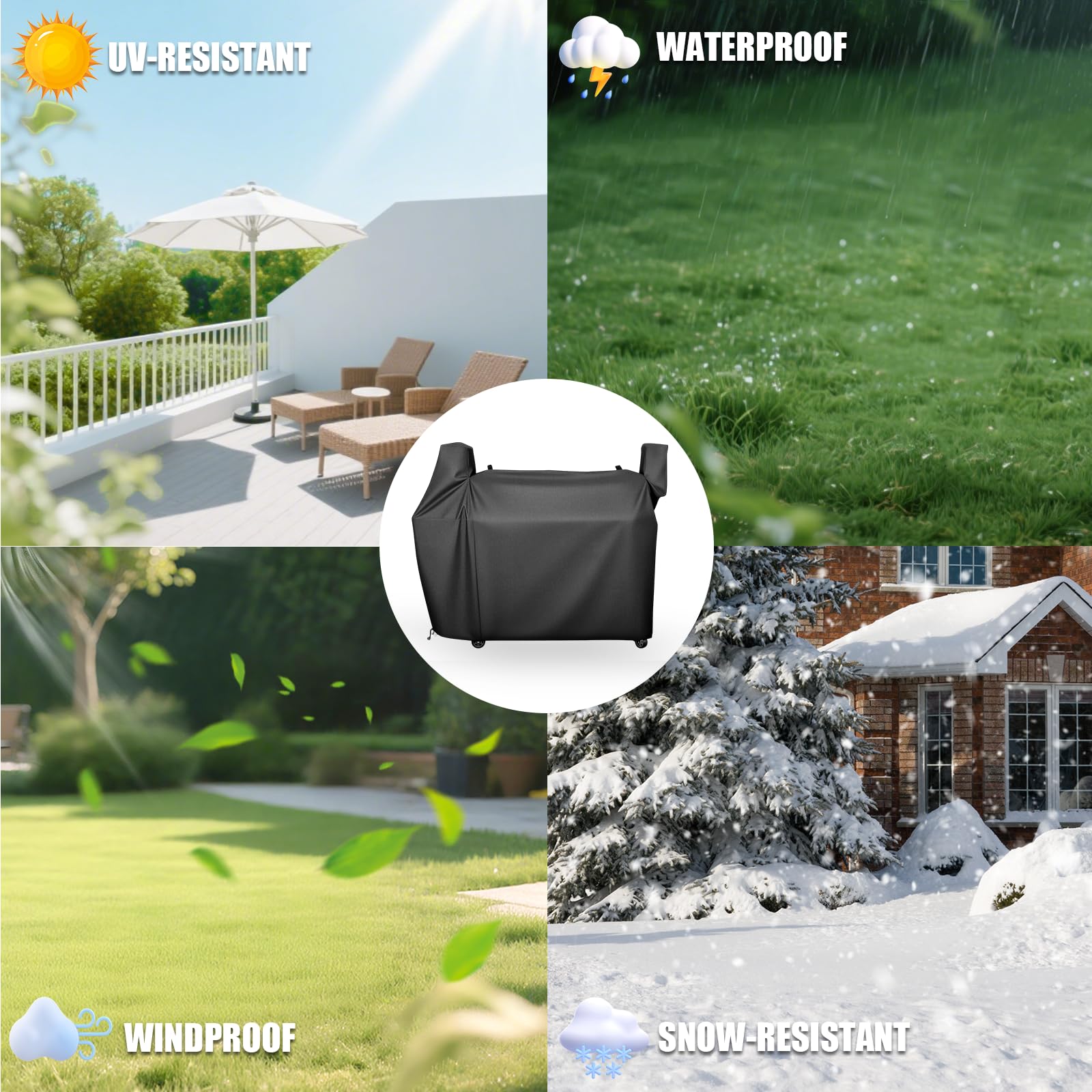 QuliMetal funda en patio al aire libre, protege del sol y lluvia