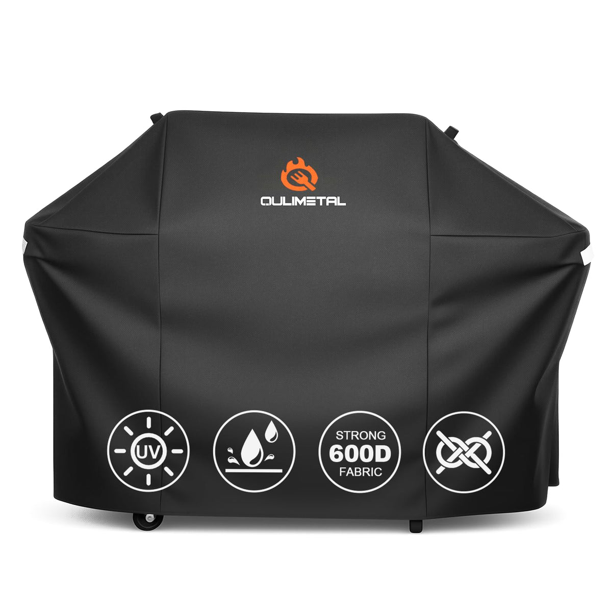 QuliMetal funda frontal de 63 pulgadas protegiendo parrilla Weber