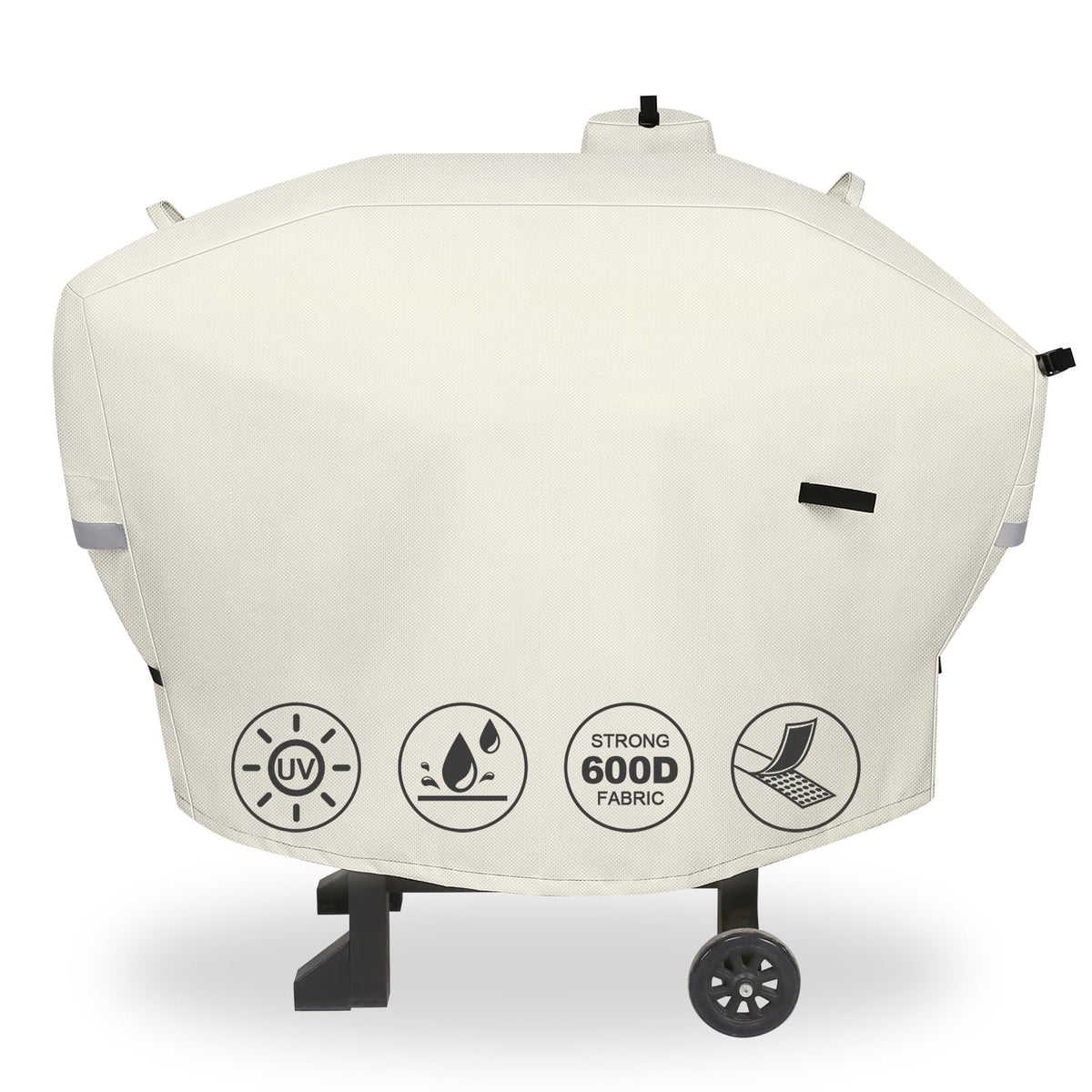 QuliMetal funda frontal cubriendo parrilla Camp Chef 24 para protección completa
