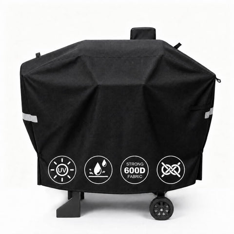 QuliMetal funda frontal protegiendo una Camp Chef 24, resistente al agua