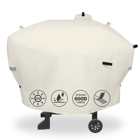 QuliMetal funda frontal cubriendo parrilla Camp Chef 24 para protección completa
