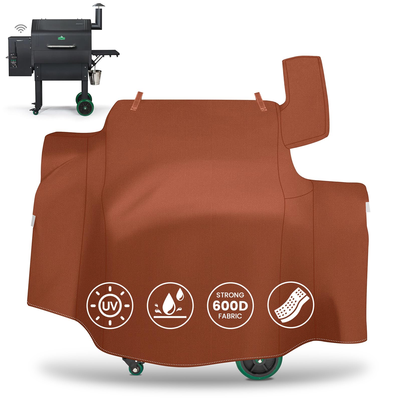 QuliMetal funda frontal ajustada en parrilla GMG protege contra lluvia