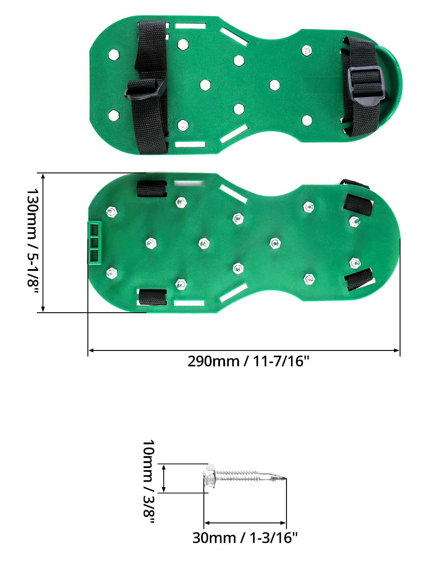 QWORK comparación de talla mostrando dimensiones 12 por 5 pulgadas