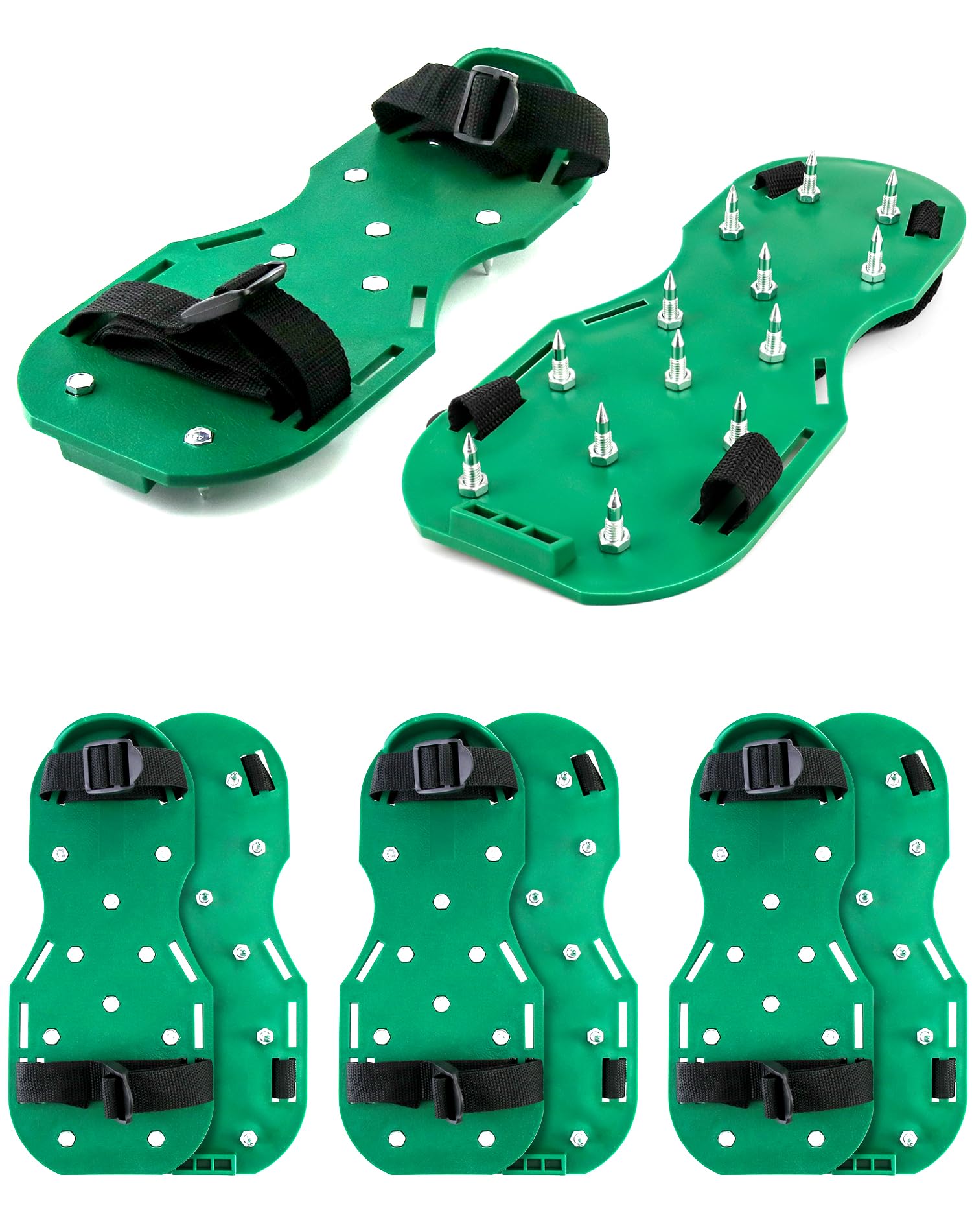 QWORK vista frontal del zapato con púas muestra ajuste y protección