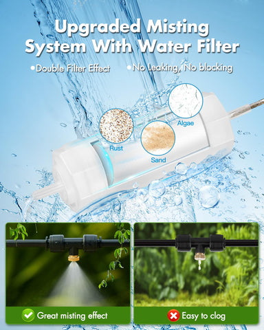 Rafow filtro integrado en close-up que previene obstrucciones y reduce mantenimiento