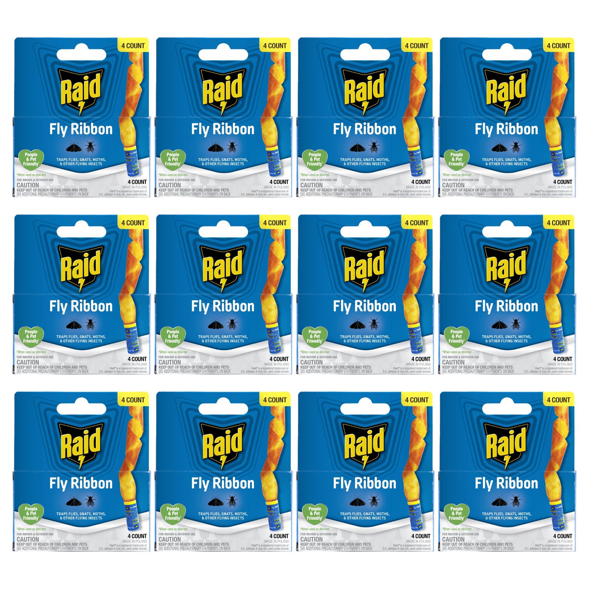 Caja Raid FR3-RAID con 12 paquetes para control de moscas, práctico y económico