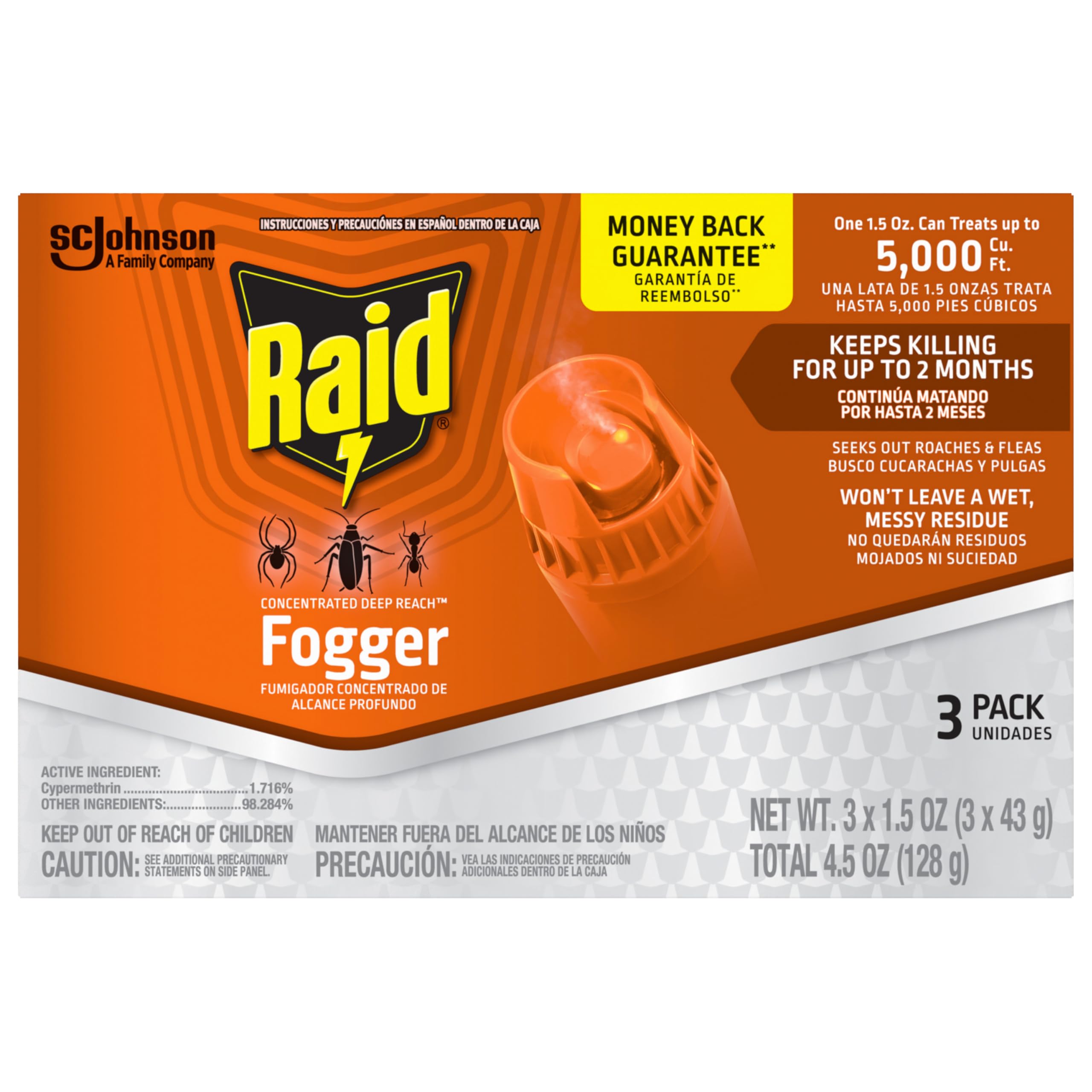 Raid etiqueta con instrucciones visibles para uso seguro