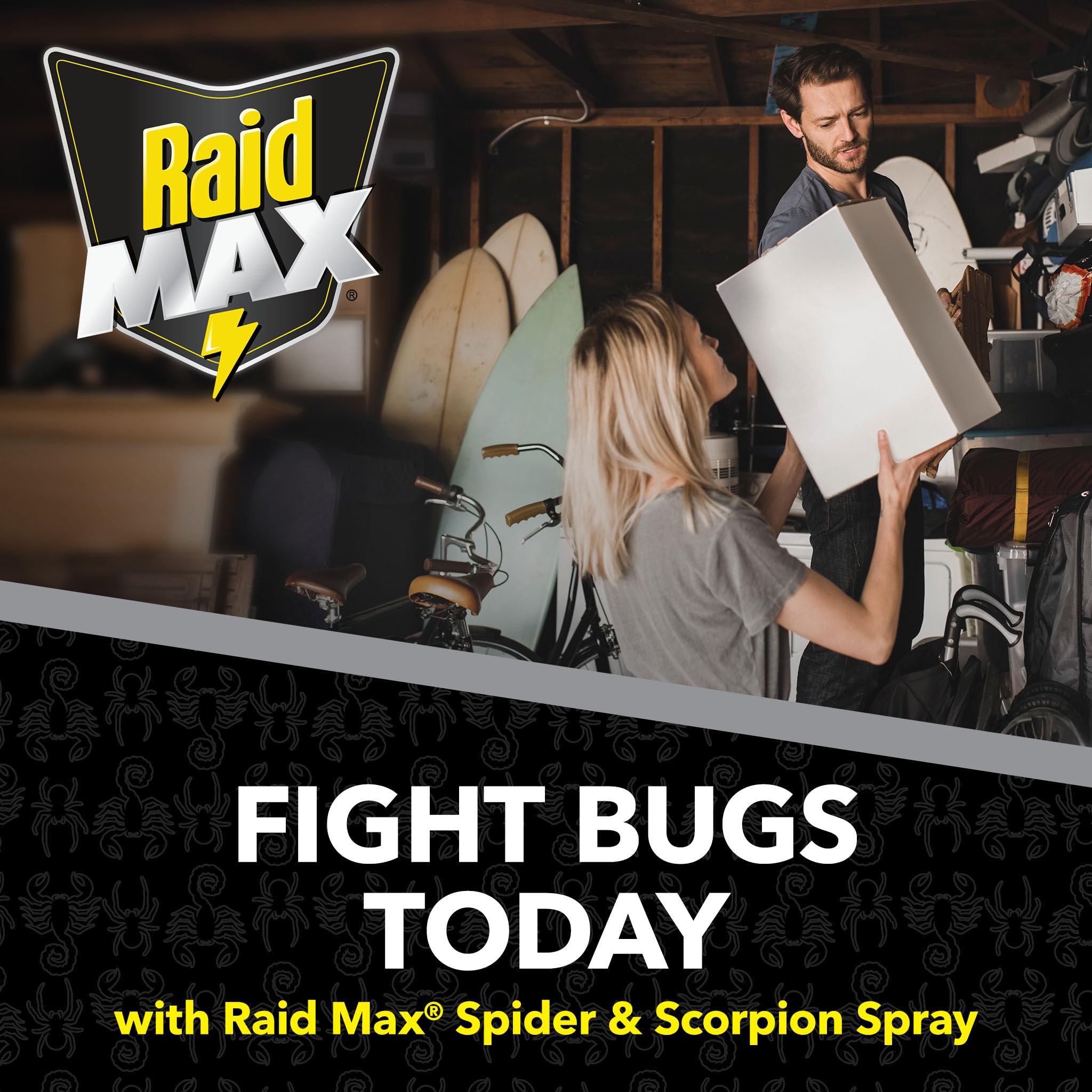 Raid detalle de superficie seca sin olor fuerte ni residuo visible