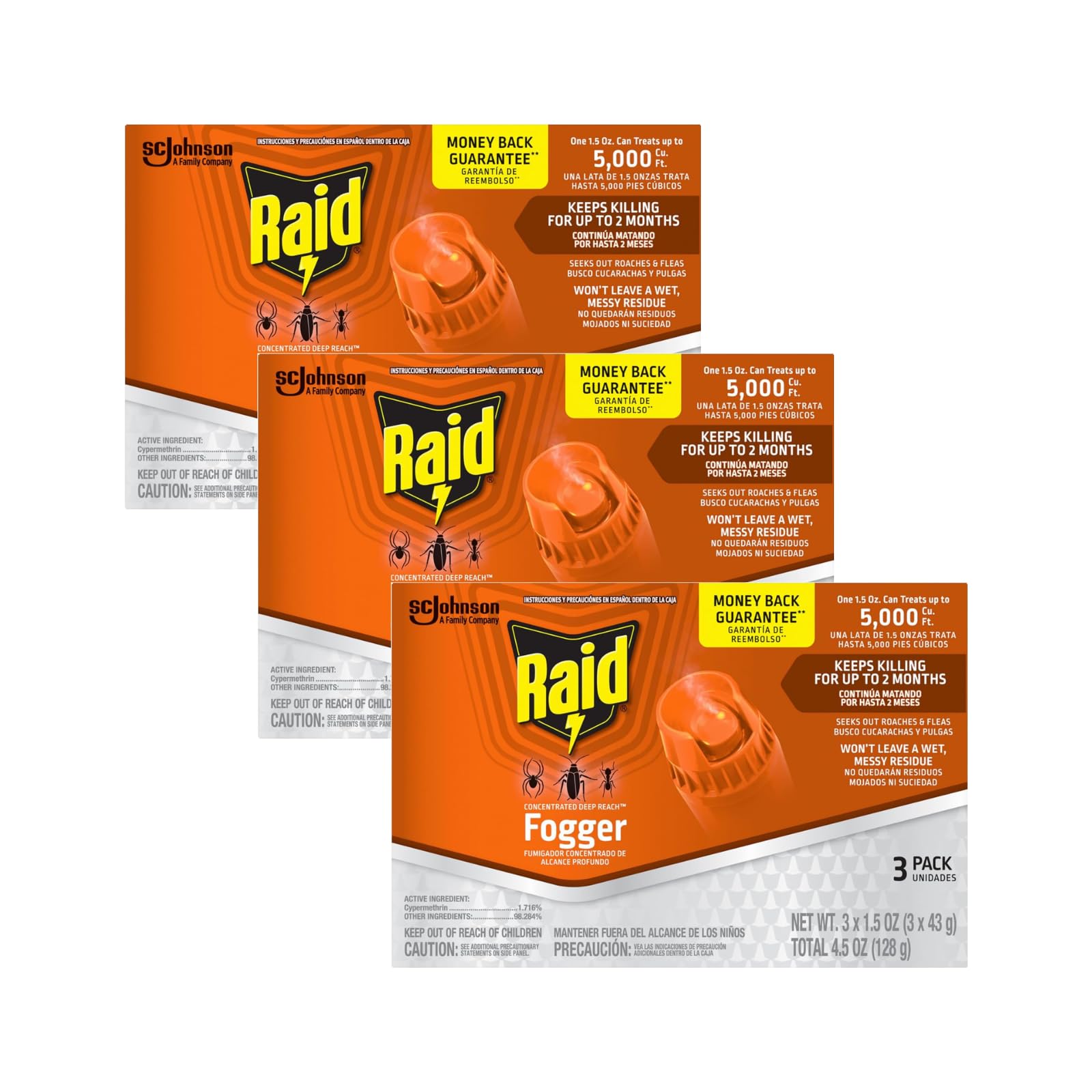 Raid lata frontal mostrando el diseño y protección contra plagas