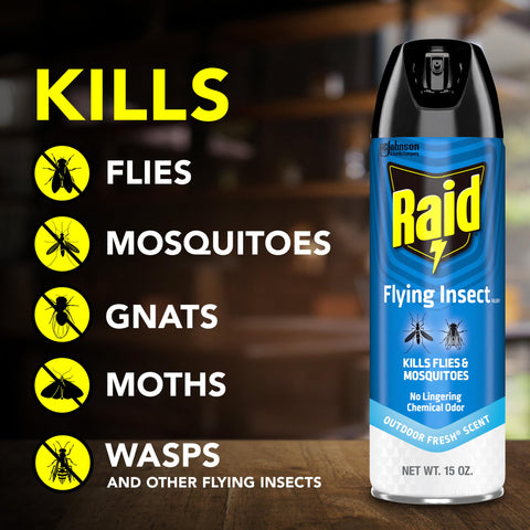 Raid uso en terraza mostrando control de insectos al aire libre sin olor fuerte