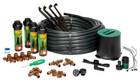 Rain Bird kit 32HE frente del paquete mostrando componentes y beneficio ahorro