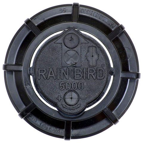 Rain Bird 5004PC comparado con mano para mostrar escala y tamaño práctico