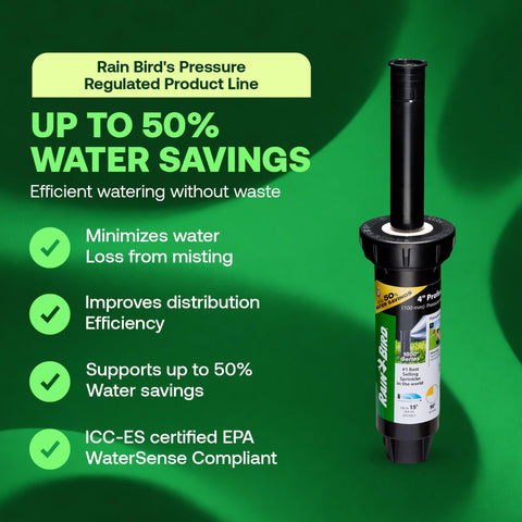 Rain Bird detalle de boquilla dual que mejora cobertura en esquinas
