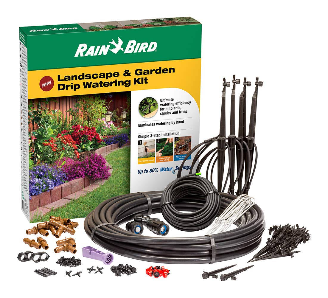 Rain Bird paquete frontal del kit mostrando piezas y beneficios de ahorro