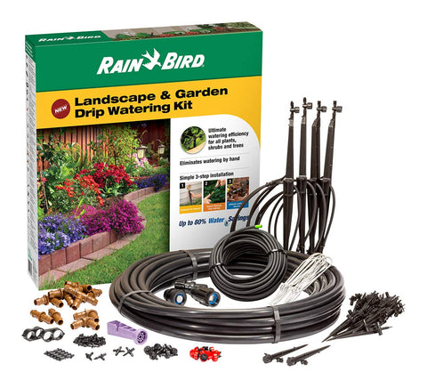Rain Bird paquete frontal del kit mostrando piezas y beneficios de ahorro