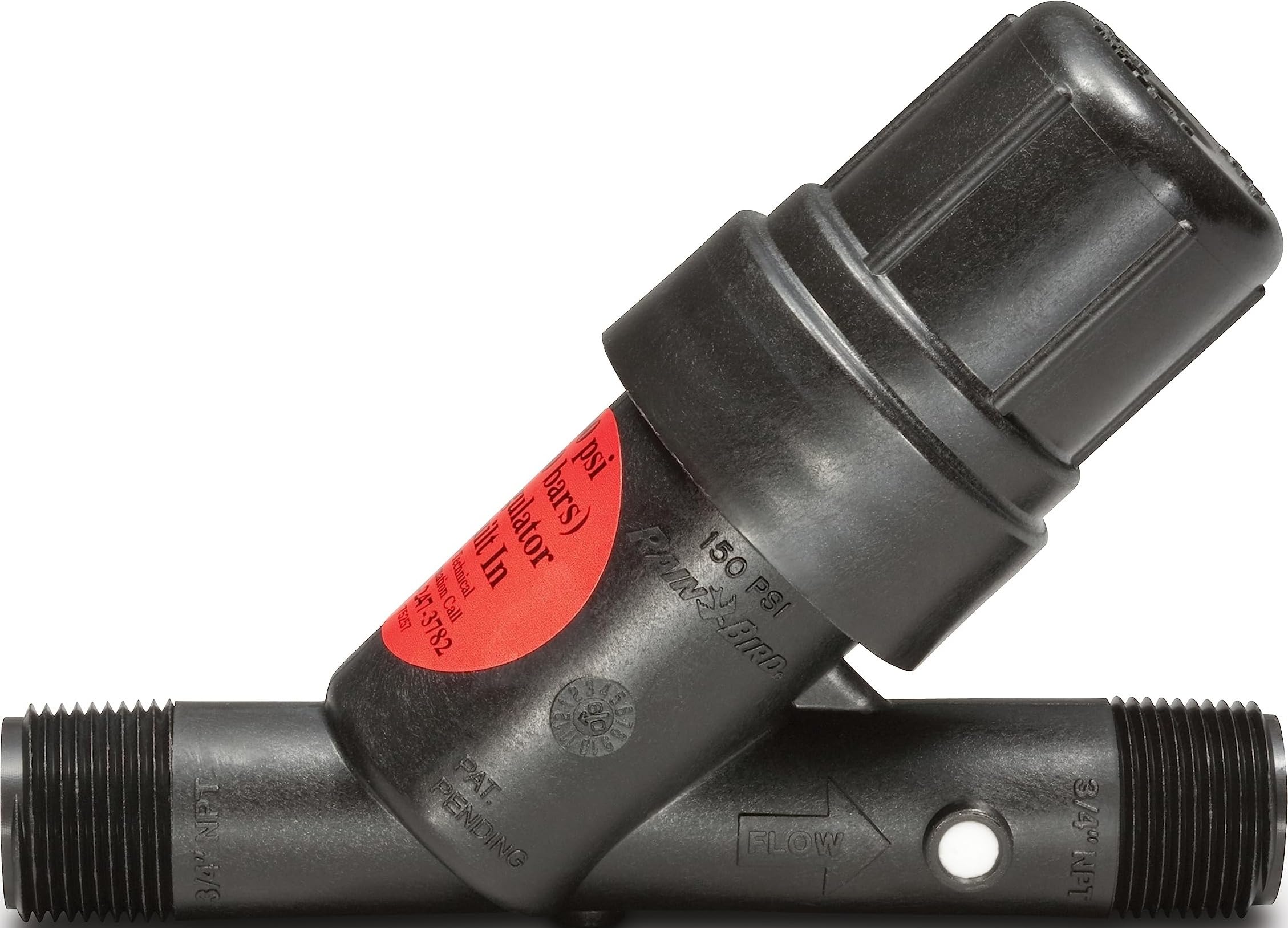 Rain Bird PRF07530S vista frontal mostrando cuerpo y tapa, ahorro de espacio
