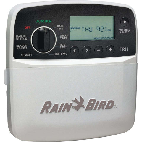 Rain Bird tru4i frontal mostrando carcasa sellada y fácil instalación