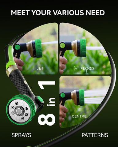 RAINPOINT boquilla en jardín regando plantas y facilitando tareas exteriores
