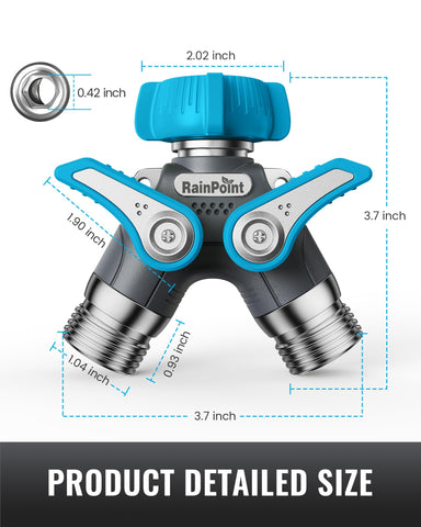 RAINPOINT tamaño comparado con mano, diseño compacto y sólido