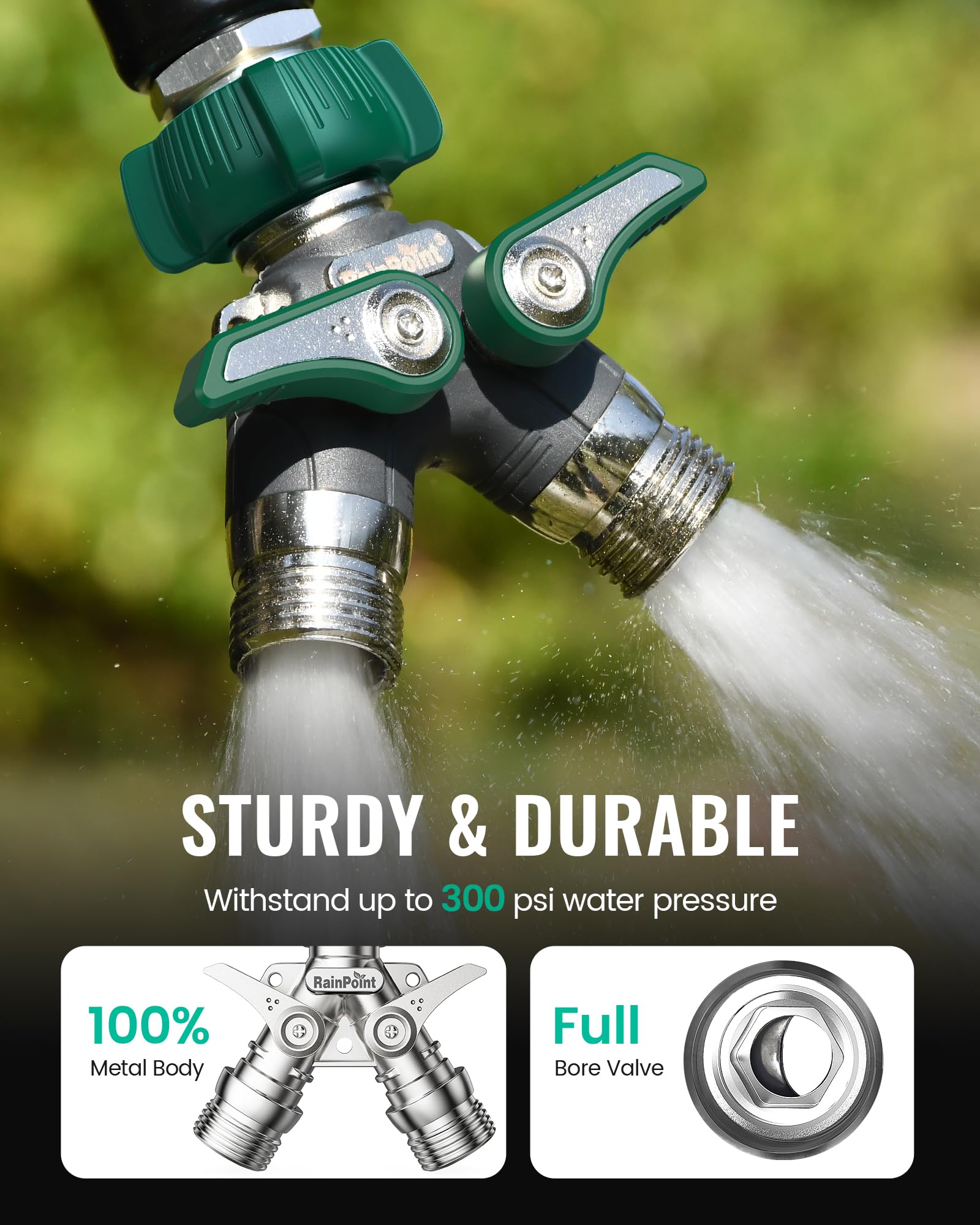 RAINPOINT detalle de la válvula de bola de acero inoxidable para alto flujo