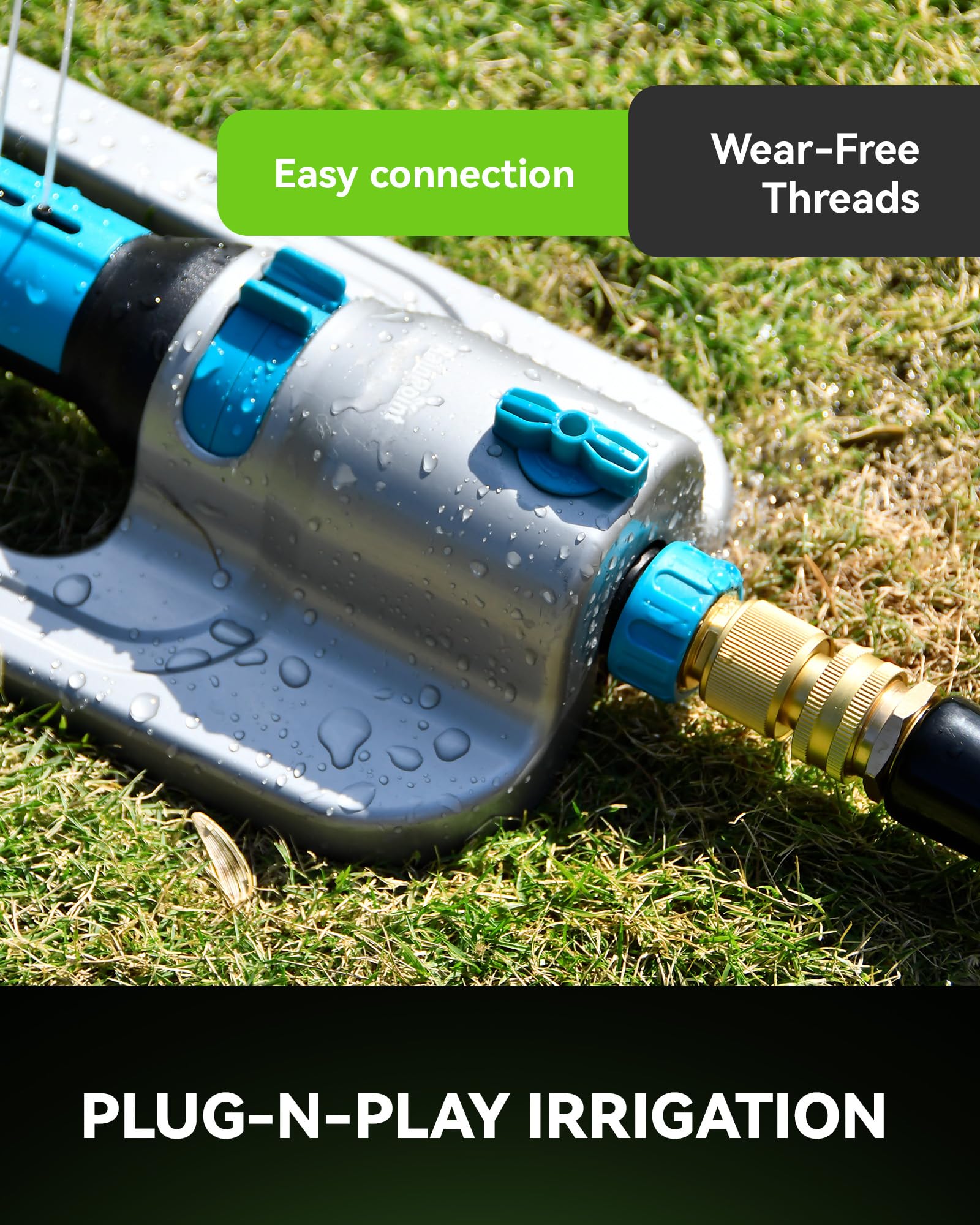 RainPoint empaque y etiqueta mostrando compatibilidad 3/4" GHT
