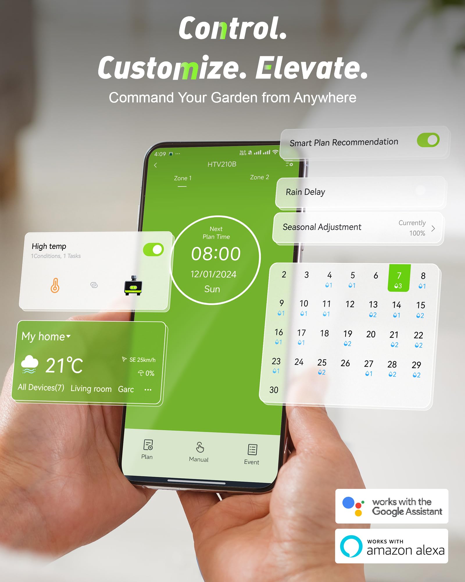 RainPoint diagrama de modos de riego que facilita seleccionar la mejor opción
