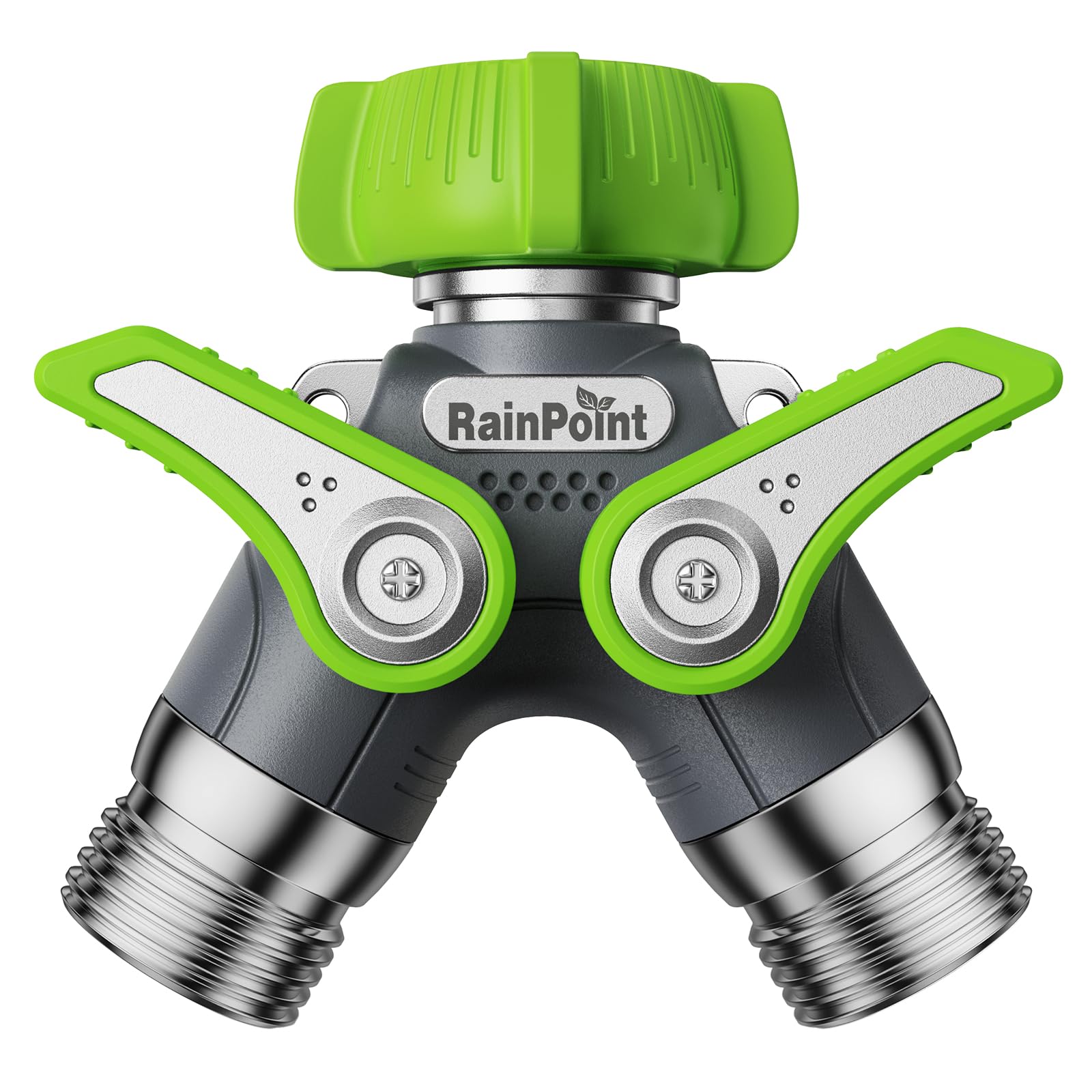 RAINPOINT vista frontal del divisor metálico, durabilidad y alto flujo