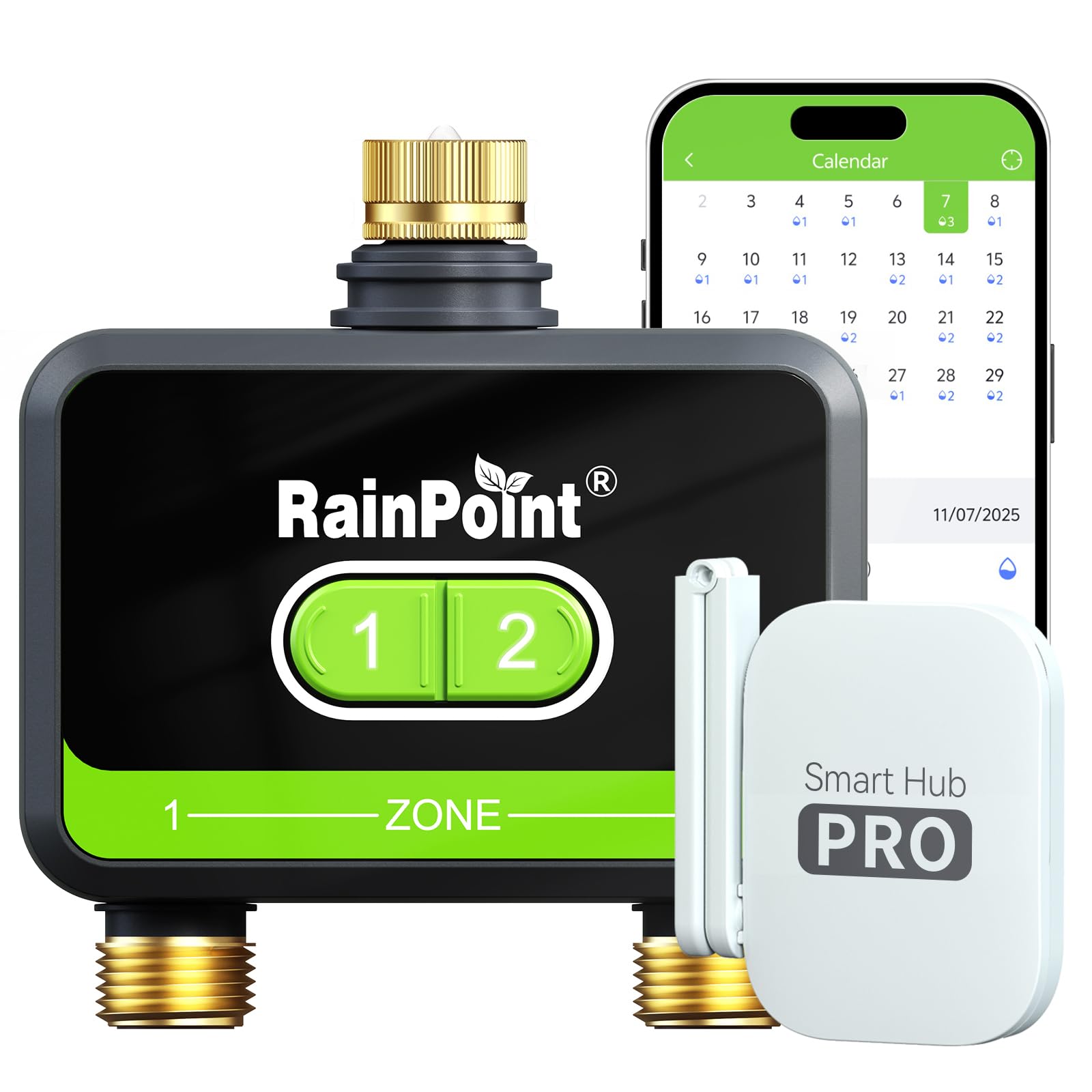 RainPoint frontal del temporizador mostrando controles y fácil acceso
