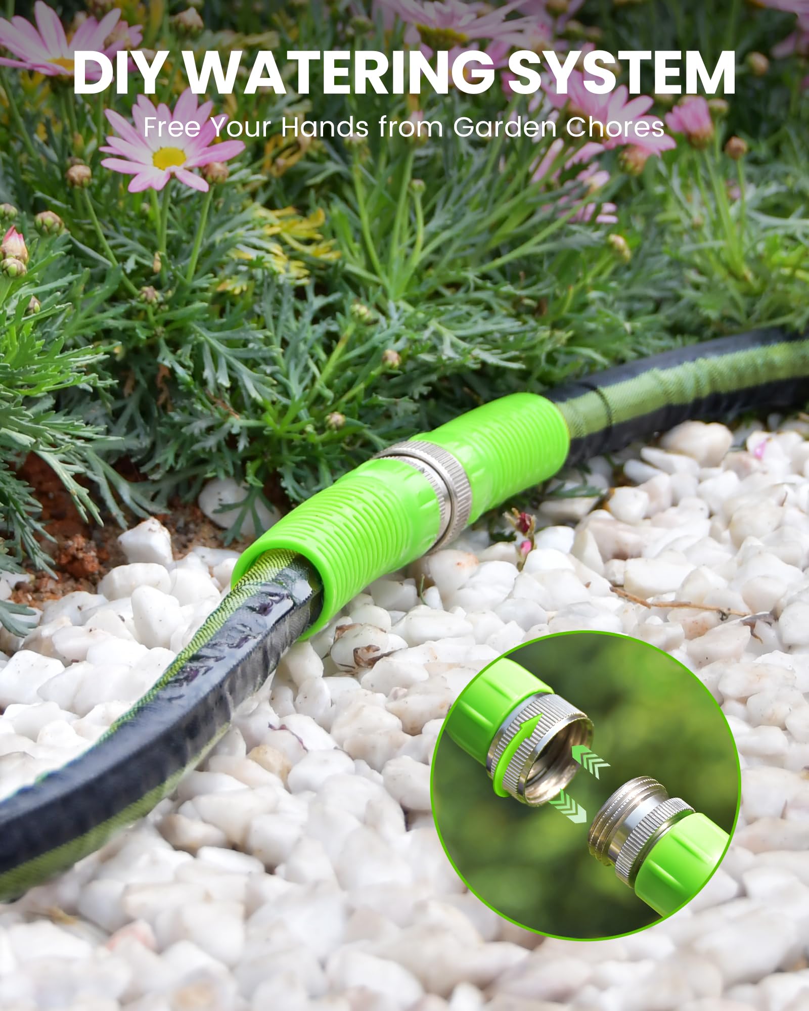 RAINPOINT manguera en uso regando hortalizas con riego localizado eficiente