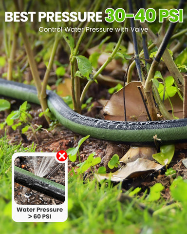RAINPOINT manguera parcialmente enterrada bajo mulch para riego discreto