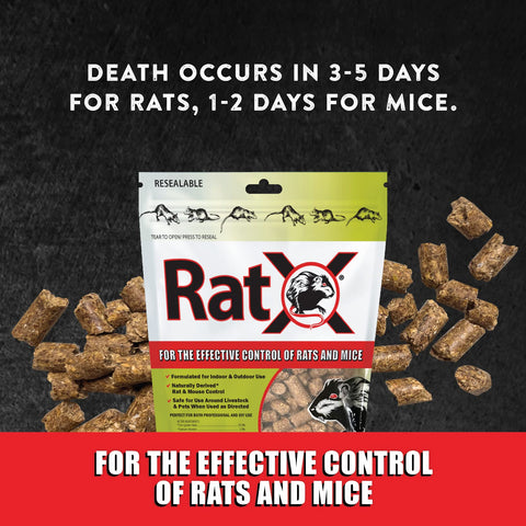 RatX textura de pellets detalle mostrando gránulos y facilidad de aplicación