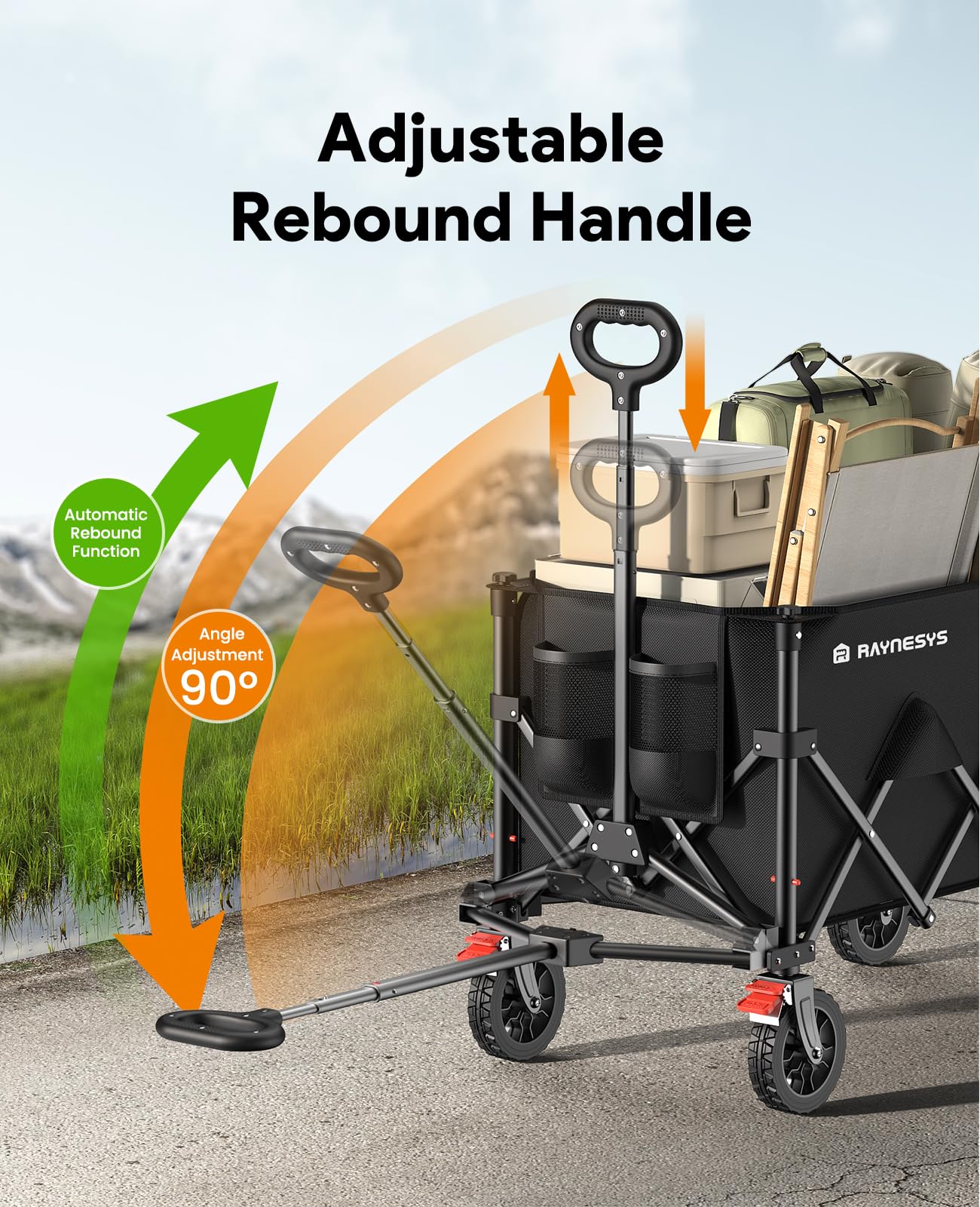 Raynesys bolsillo trasero y portavasos ocupados, accesibilidad práctica