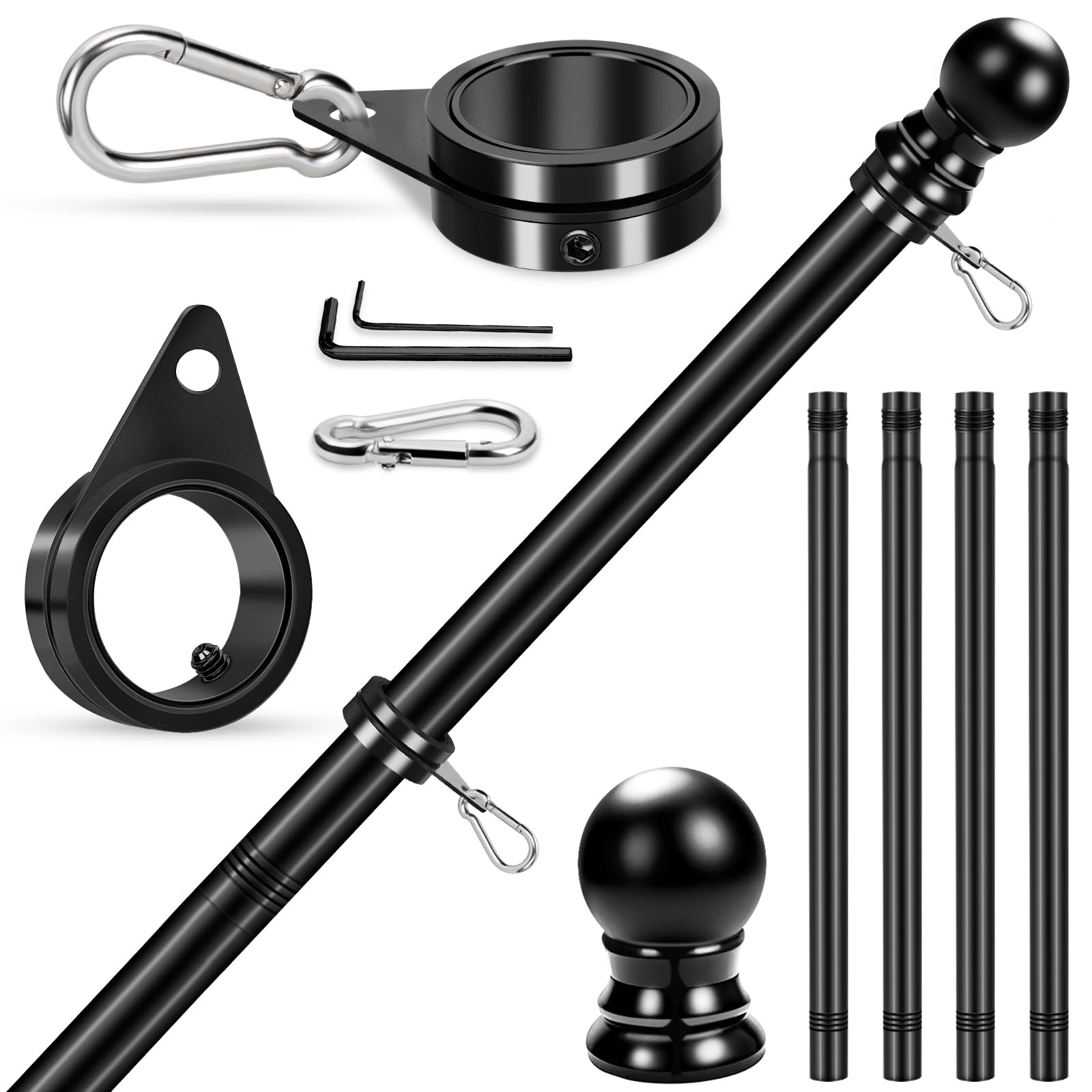 REERON mástil frontal 5 ft mostrando montaje limpio y apariencia elegante