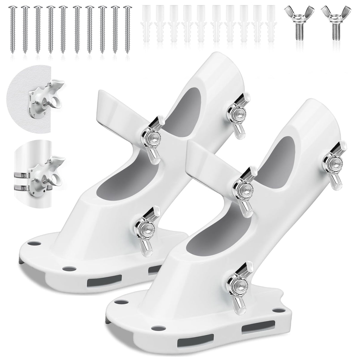REERON soporte frontal blanco mostrando montaje estable
