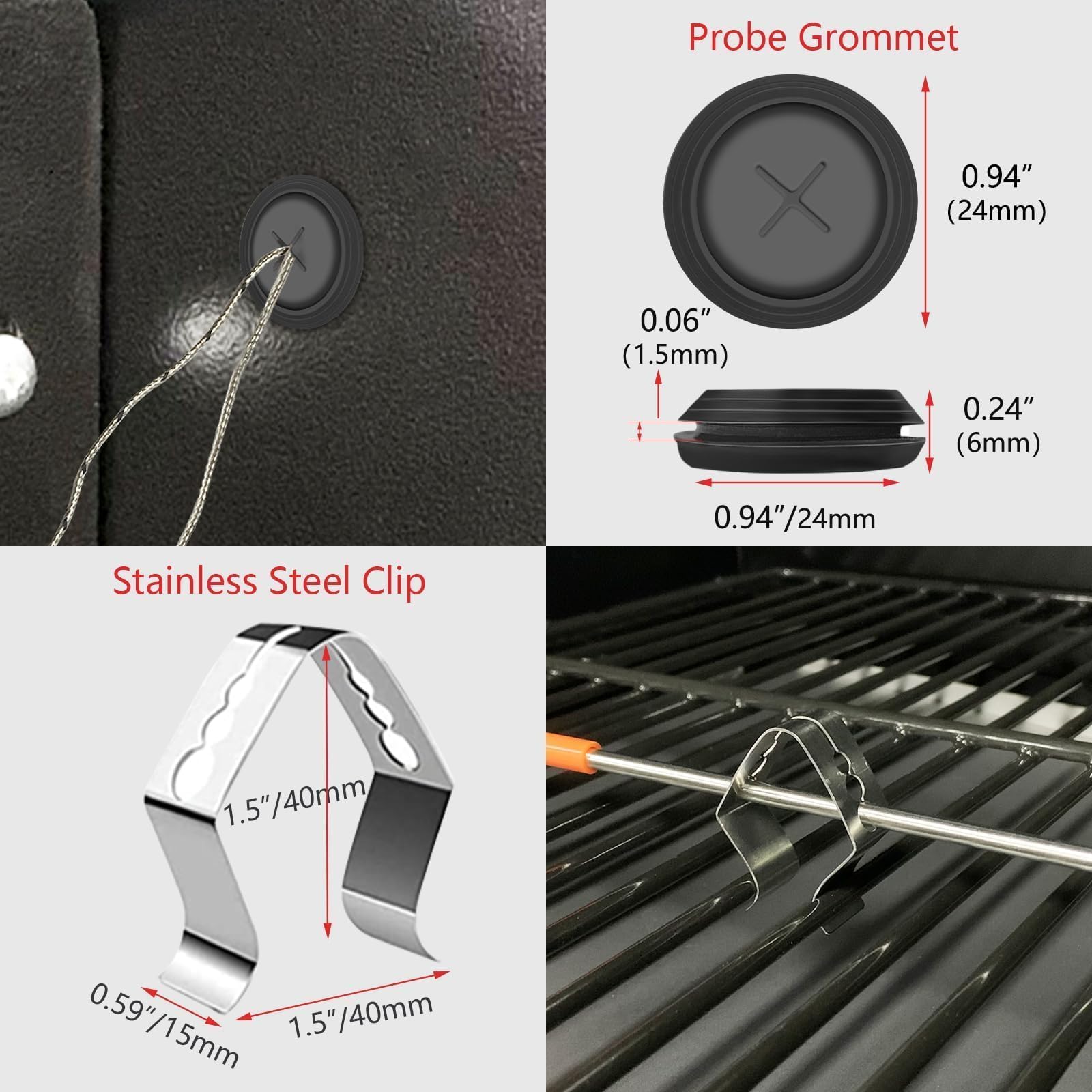 RefrigLink clip sujetando la sonda, sujeción segura y estable