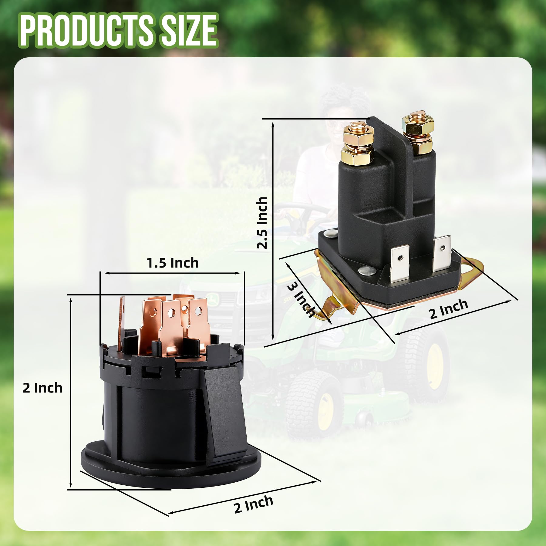 Reltvo solenoide 12V 100A vista lateral con construcción zincada resistente