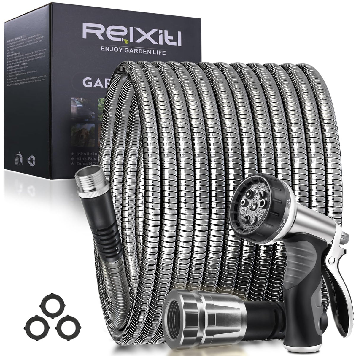Relxitl manguera frontal mostrando durabilidad y diseño
