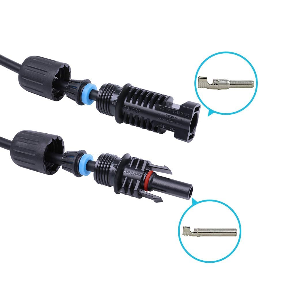 Renogy detalle del aislamiento del cable resistente a UV que protege contra degradación solar