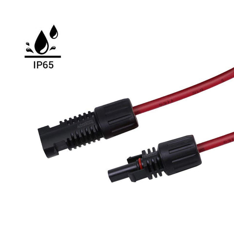 Renogy primer plano del conector macho y hembra con cierre firme para conexiones confiables