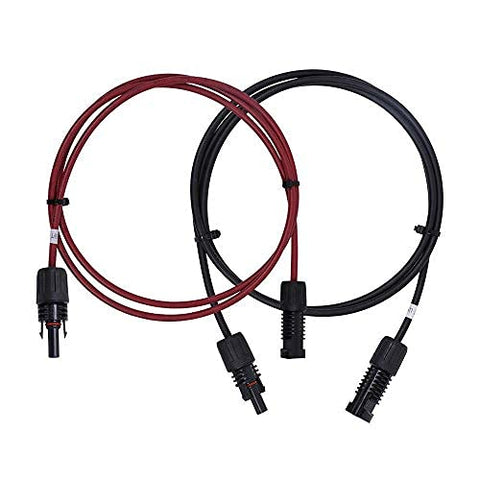 Renogy etiqueta TUV impresa en cable que indica conformidad y uso seguro en aplicaciones solares