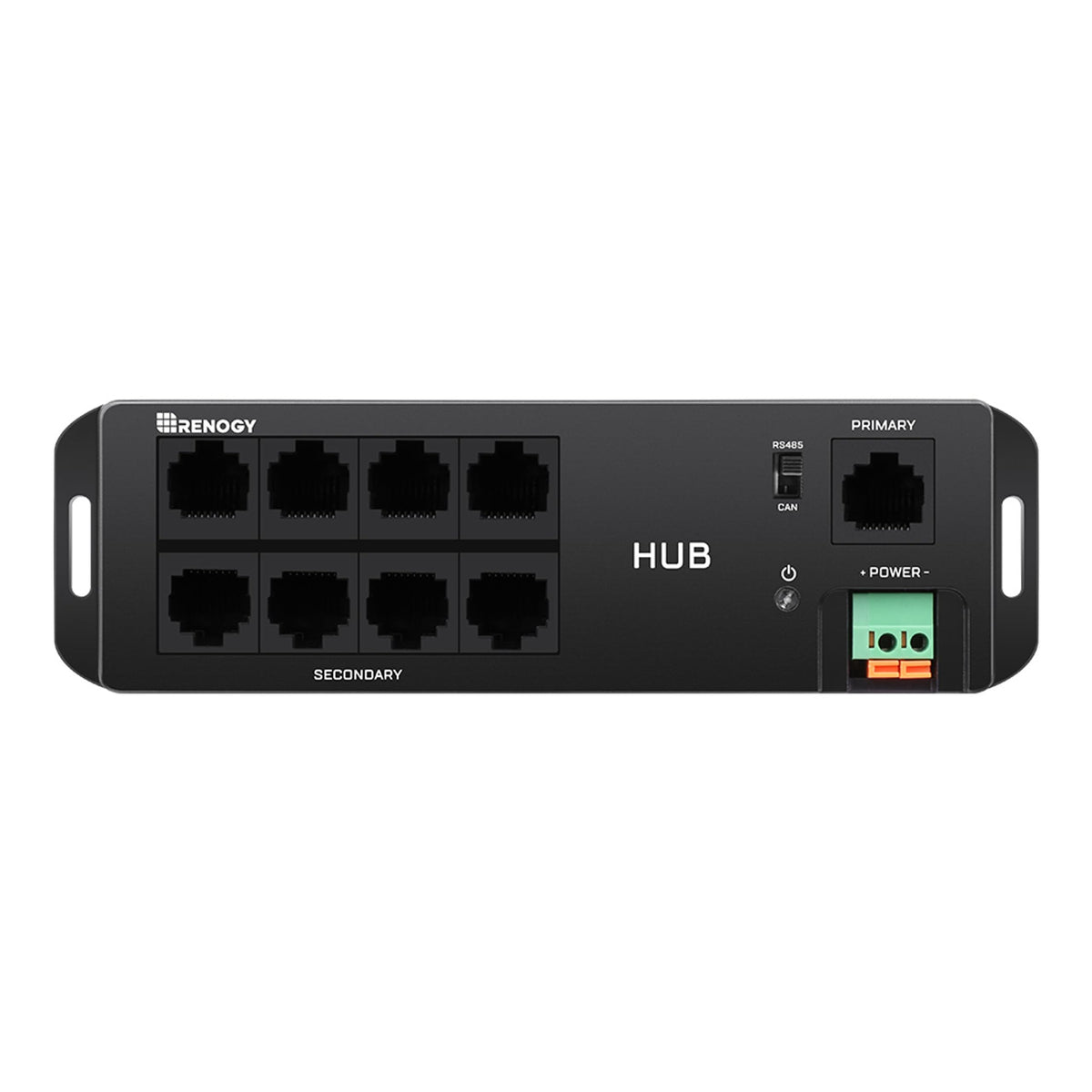 Renogy hub RJ45 frontal que centraliza dispositivos y simplifica monitorización