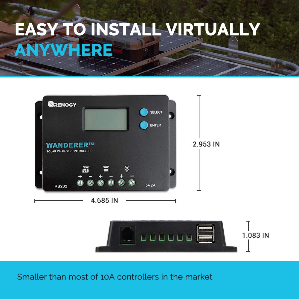 Conectores del Renogy Wanderer enfocados, conexión clara que facilita la instalación